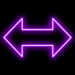 Doppelpfeil neon violett