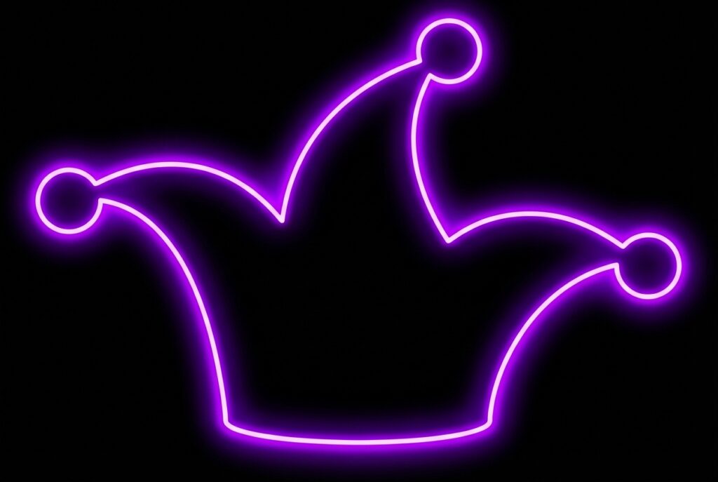 Narrenkappe neon violett schwarz